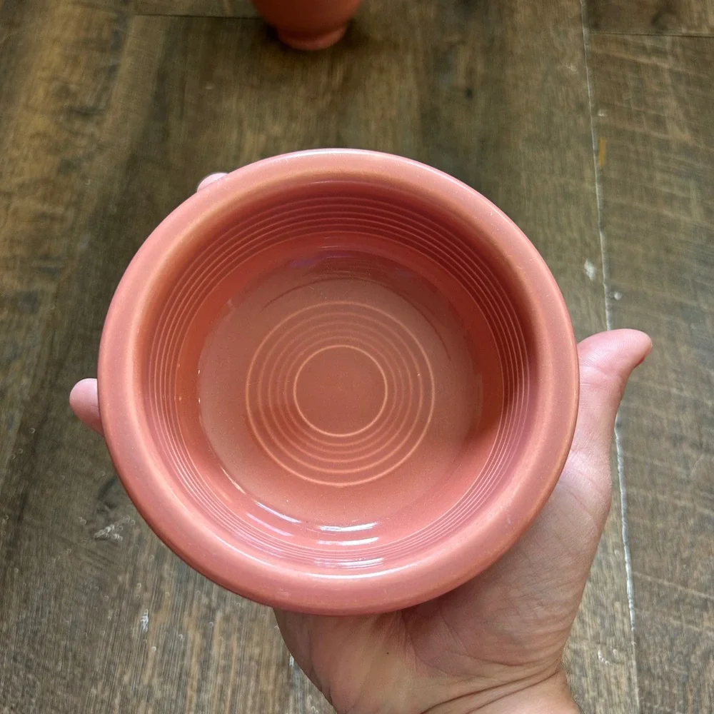 Fiesta Rose Tea Cup and Fruit Bowl Set Pink Ceramic Homer‎ Laughlin USA